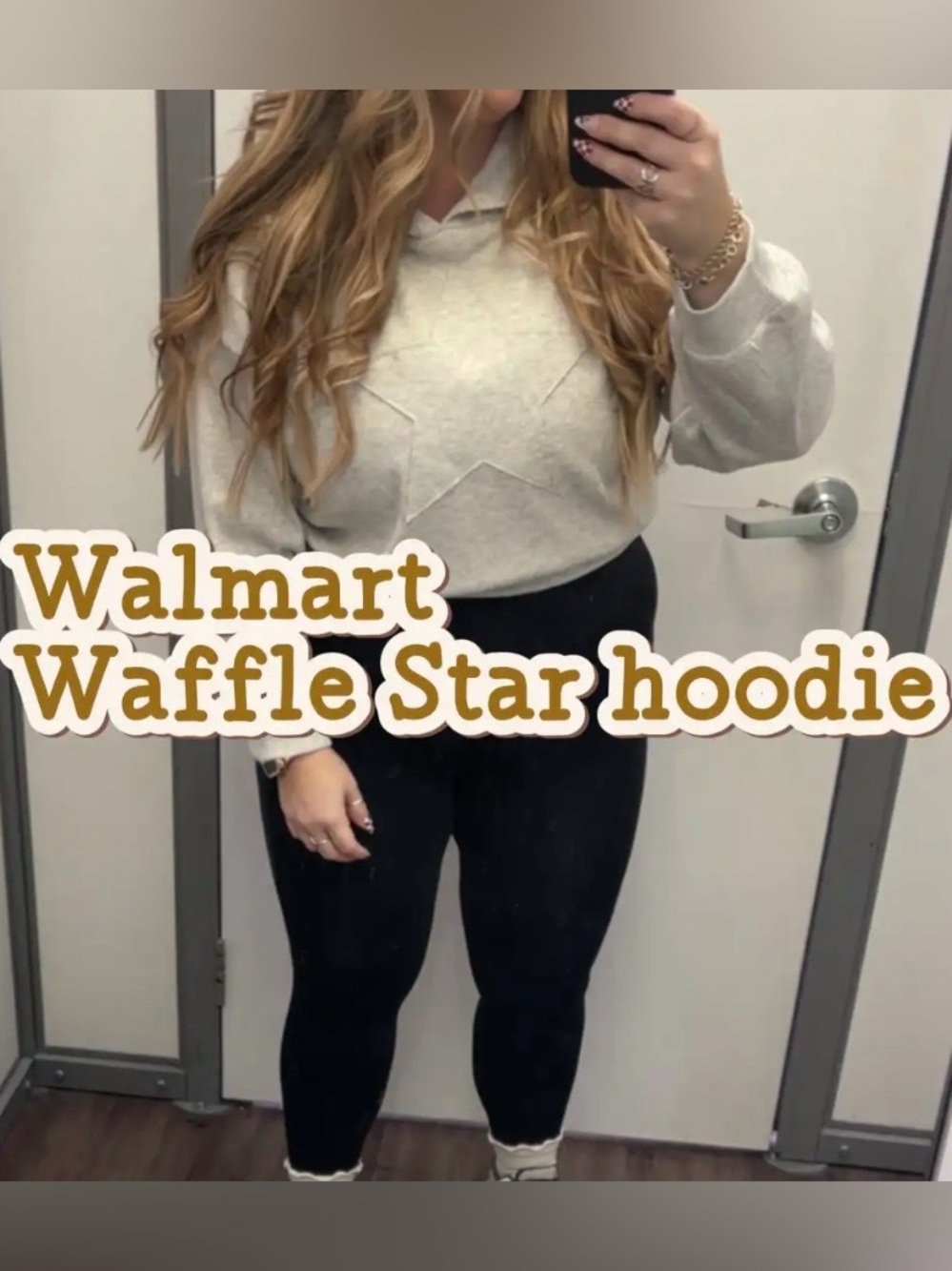 No Boundaries Cropped Waffle Star Hoodie